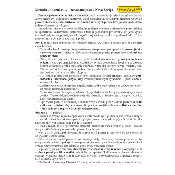 Písanka 2/1 - NOVA SCRIPT