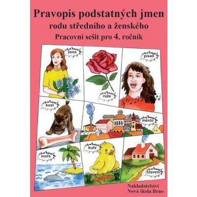 Pravopis podstatných jmen rodu středního a ženského - pracovní sešit