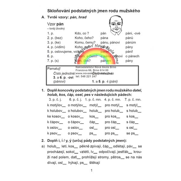 Pravopis podstatných jmen rodu mužského - pracovní sešit