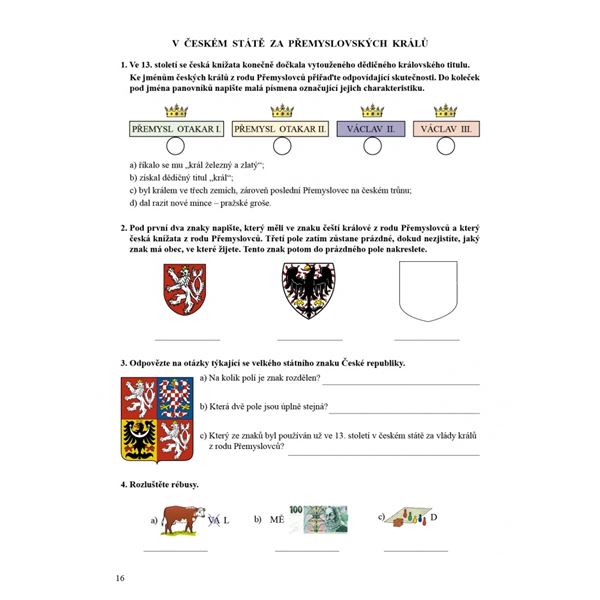 Vlastivěda 4 - České dějiny od pravěku do začátku novověku - pracovní sešit, Čtení s porozuměním