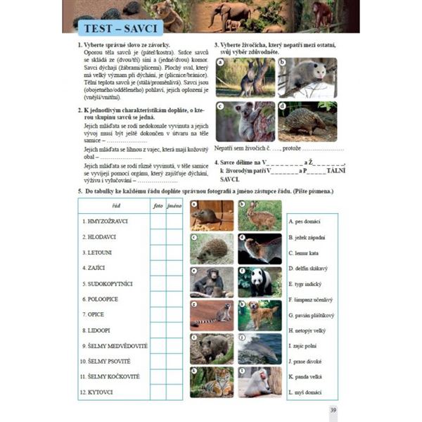 Přírodopis 7 - Zoologie a botanika - pracovní sešit, Čtení s porozuměním