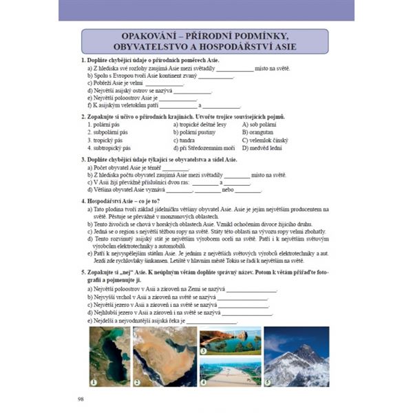 Zeměpis 7 - Asie, Afrika, Amerika, Austrálie a Oceánie, Antarktida, Čtení s porozuměním - učebnice