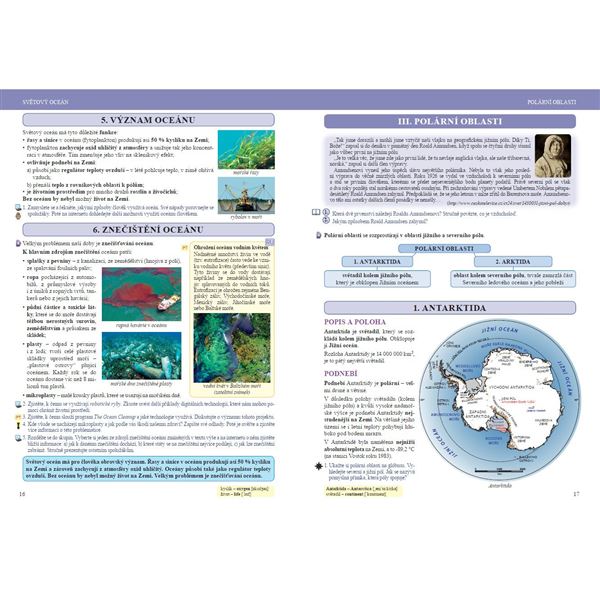 Zeměpis 7 -  Antarktida, Afrika, Amerika, Asie, Austrálie, Oceánie, světový oceán, Čtení s porozuměním - učebnice