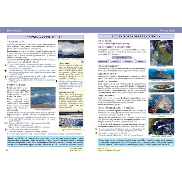 Zeměpis 7 -  Antarktida, Afrika, Amerika, Asie, Austrálie, Oceánie, světový oceán, Čtení s porozuměním - učebnice