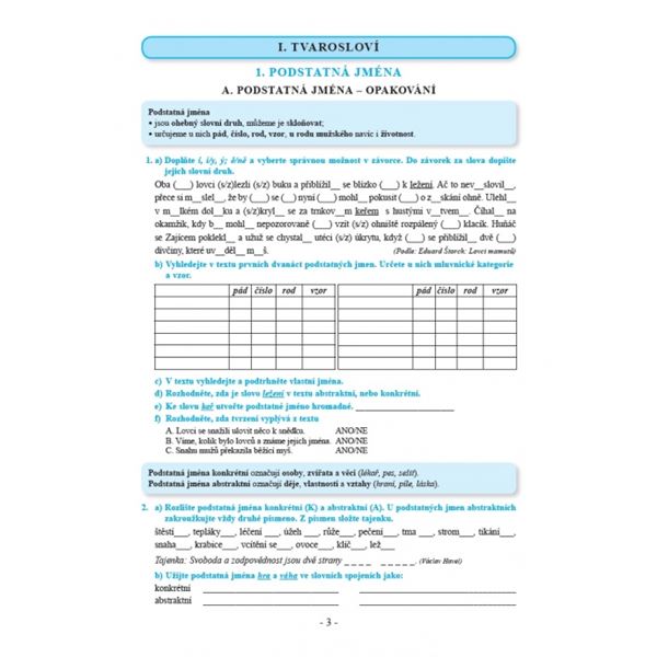 Procvičujeme češtinu v 7. ročníku - pracovní sešit, Čtení s porozuměním