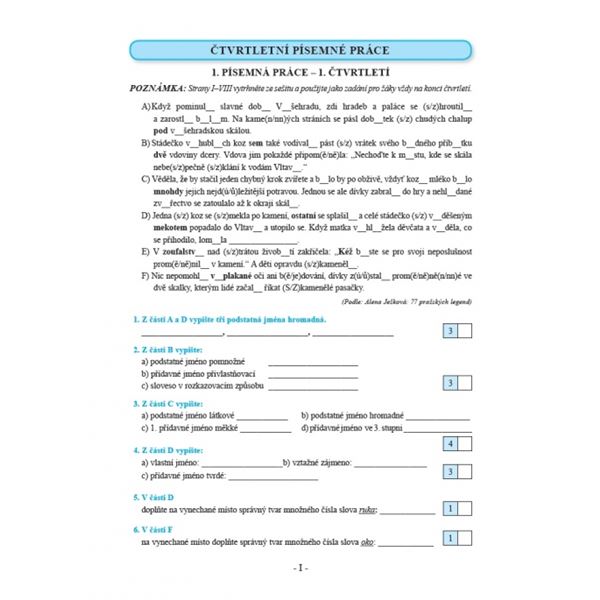 Procvičujeme češtinu v 7. ročníku - pracovní sešit, Čtení s porozuměním