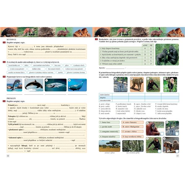 Přírodopis 8 - Savci a člověk - pracovní sešit, Čtení s porozuměním
