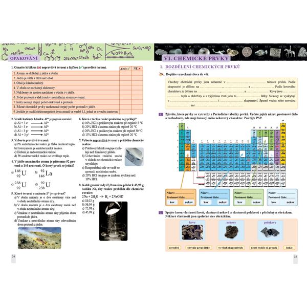 Chemie 8 - Úvod do obecné a anorganické chemie, pracovní sešit, Čtení s porozuměním