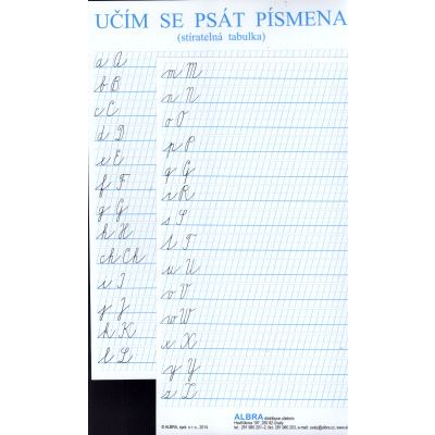 Učím se psát písmena - stíratelná tabulka A4 
