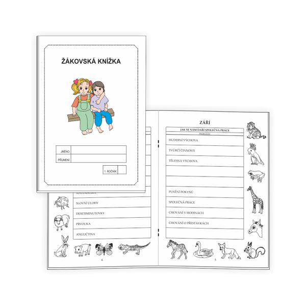 Žákovská knížka 1 - Měsíční hodnocení BÍLÁ