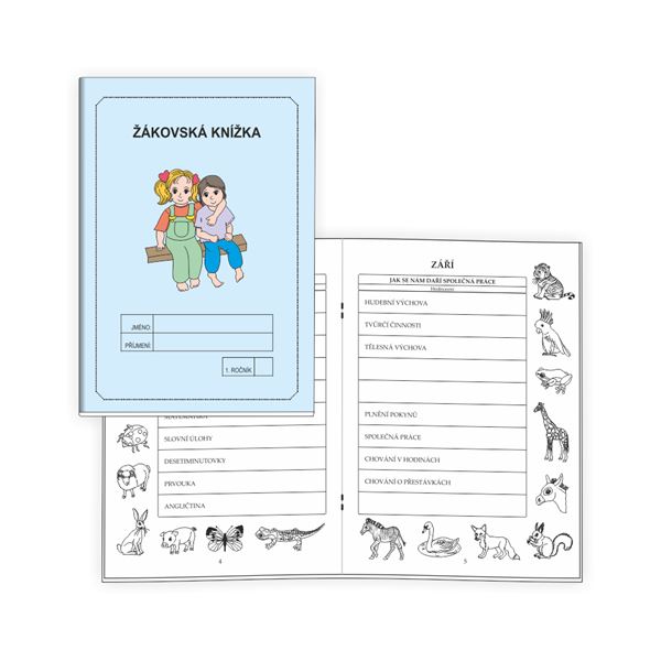 Žákovská knížka 1 - Měsíční hodnocení MODRÁ