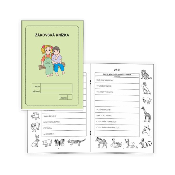 Žákovská knížka 1 - Měsíční hodnocení ZELENÁ