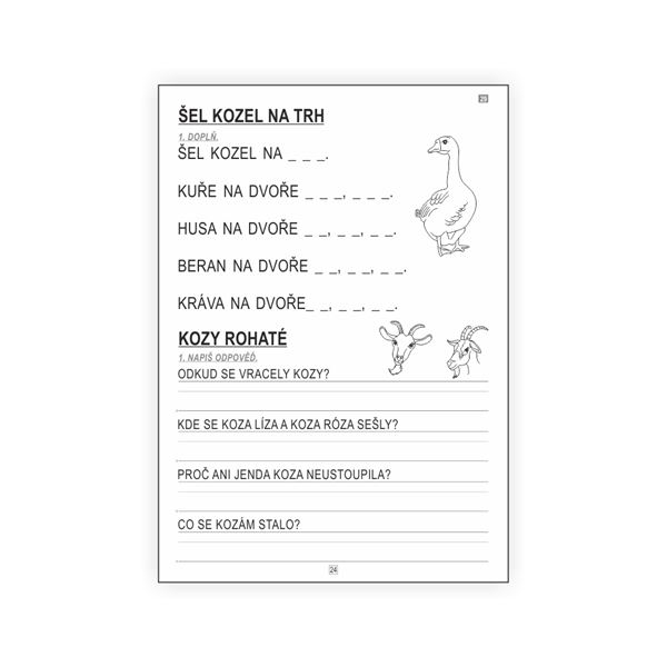 Čtení 1 - pracovní listy