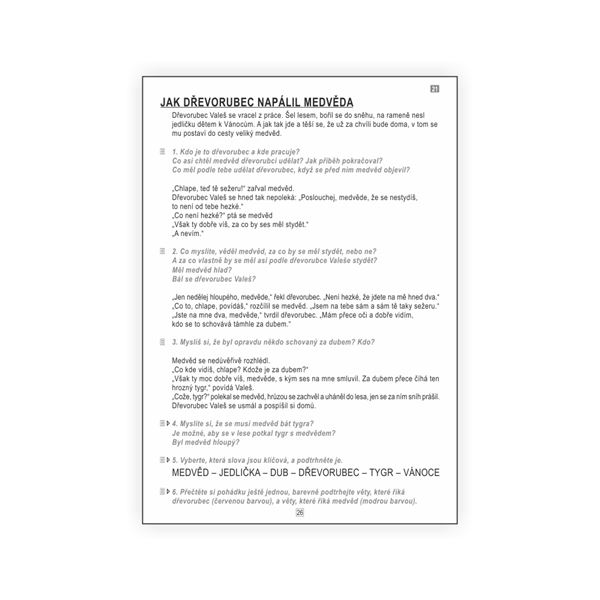 Čtení 2 - pracovní listy