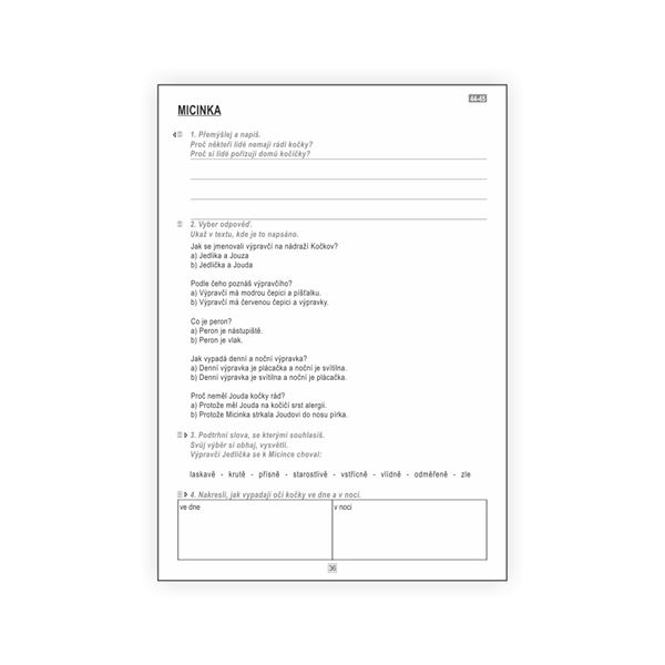 Čtení 3 - pracovní listy