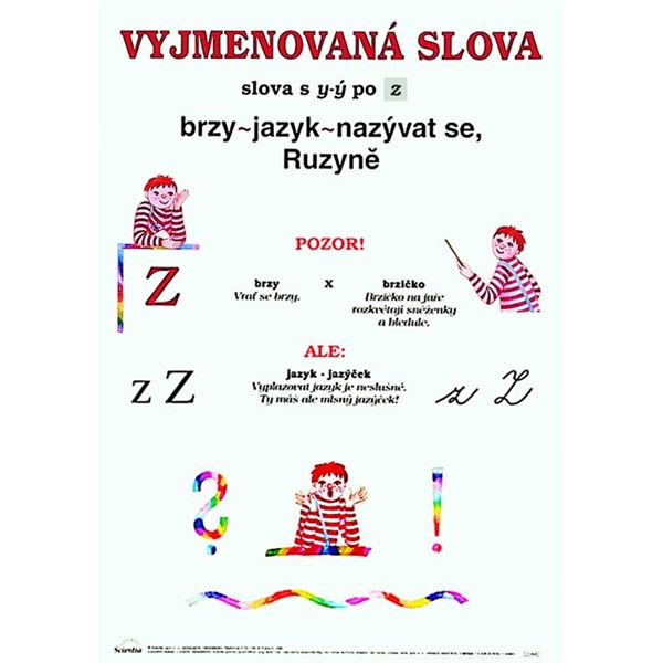 Vyjmenovaná slova po Z - nástěnná tabule