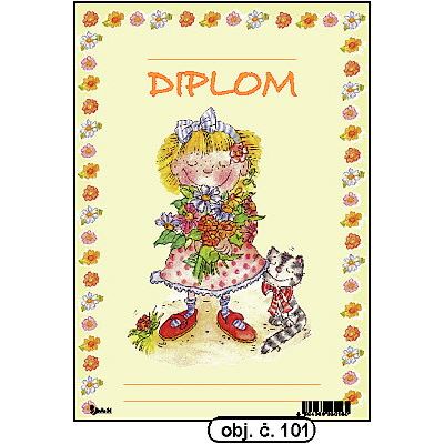 Diplom A5 - Dívka s kyticí