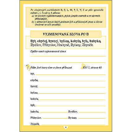 Vyjmenovaná slova - pracovní sešit pro 3.r.