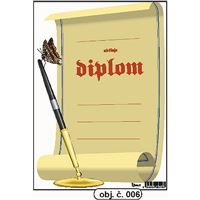 Diplom A5 - Motýl s perem