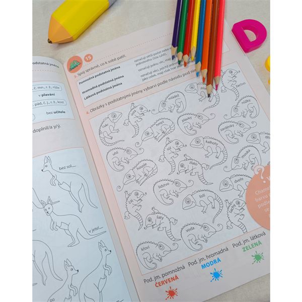 Barevné úlohy z češtiny pro 4. ročník