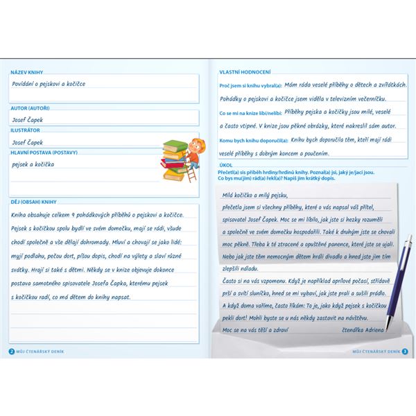 Můj čtenářský deník pro 1. stupeň ZŠ