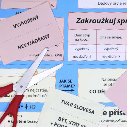 Školní lapbook - Čeština: Stavba věty. Shoda podmětu s přísudkem - pro 4. ročník