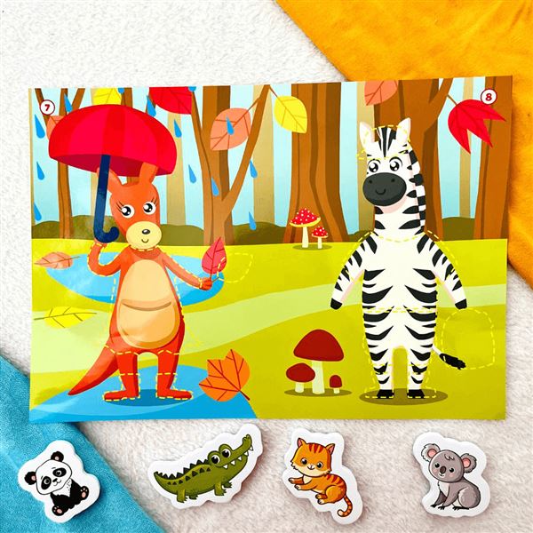 Sada s nálepkami – Obleč si zvířátka