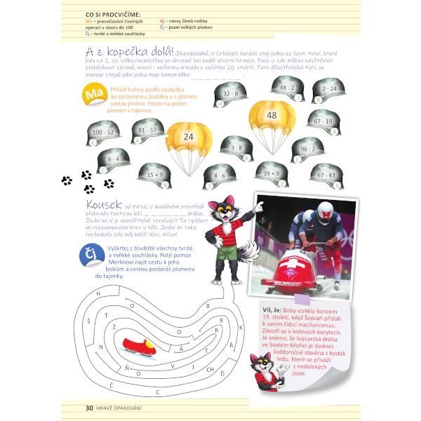 Hravé opakování učiva 3. třídy: Prázdninové putování