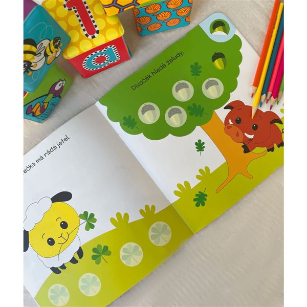 Poznávej a nalepuj - Co chutná zvířátkům