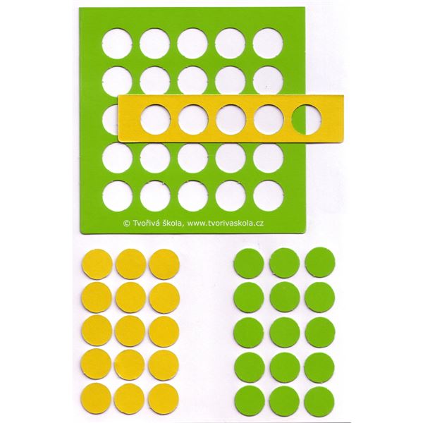 Mřížka s dvoubarevnými kolečky