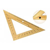 Rovnoramenný trojúhelník dřevěný 45* s úhloměrem s protiskluzem