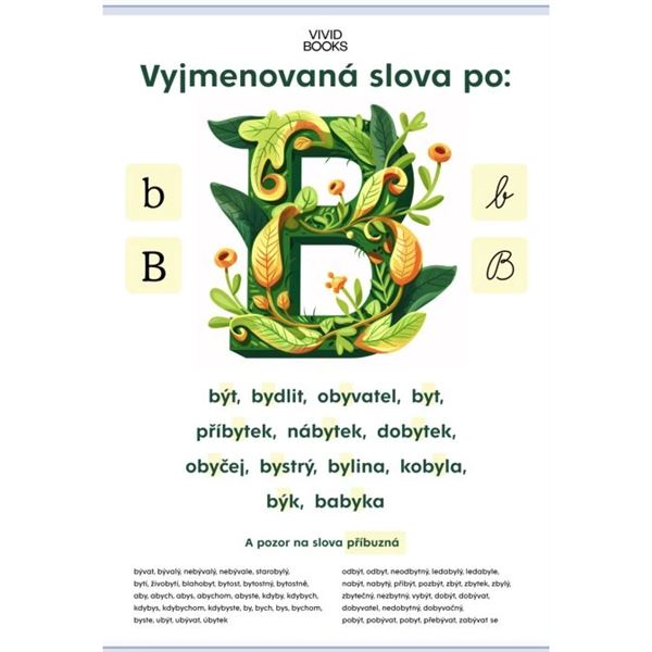 Vyjmenovaná slova po: B - nástěnný plakát A1
