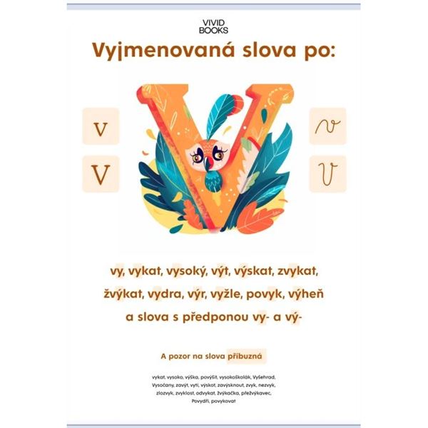 Vyjmenovaná slova po: V - nástenný plakát A2
