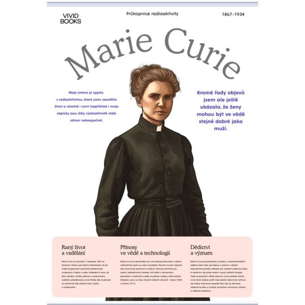 Marie Curie - nástěnný plakát A2