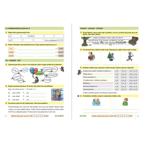 Český jazyk 3, 2. díl s Rózinkou - barevný pracovní sešit