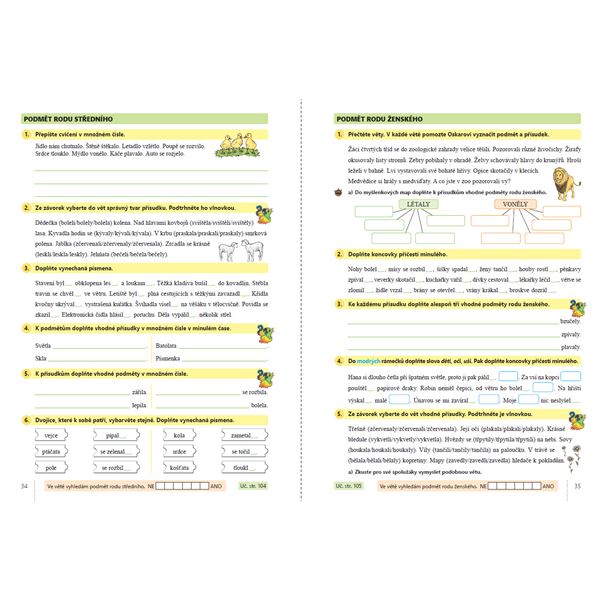 Český jazyk 4, 2. díl s Oskarem -  barevný pracovní sešit