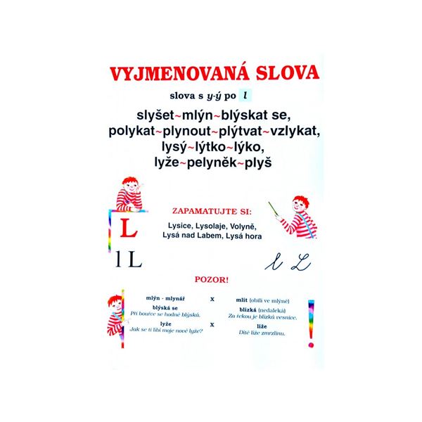 Vyjmenovaná slova po L - nástěnná tabule